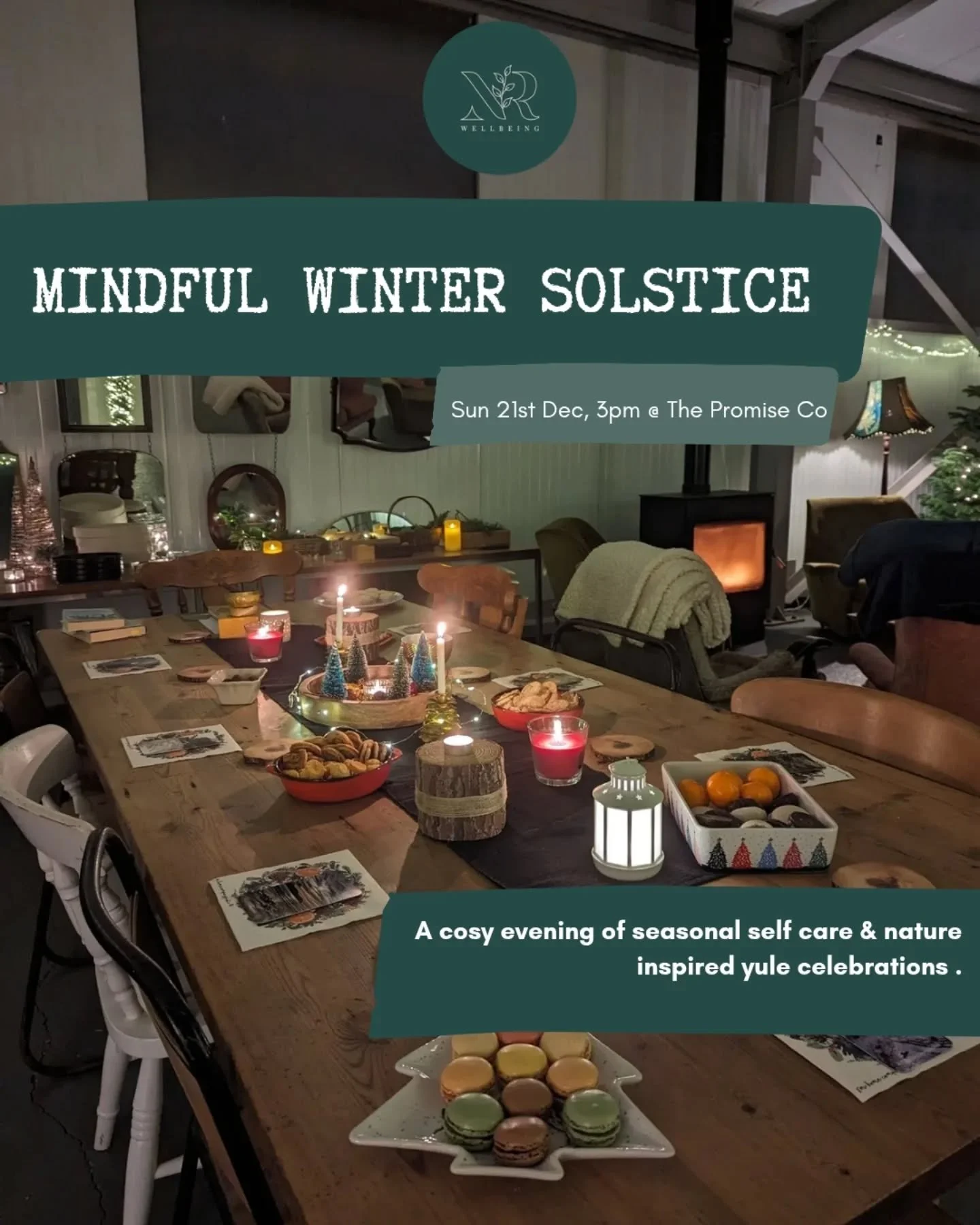 ✨🌲 Winter Solstice Celebration 🌲✨

A cosy afternoon of seasonal self care and mindful practices inspired by nature.

Ideal for:
🌲 anyone needing a bit of calm admist a busy time
🌲 those who don't celebrate Christmas but would like something gentl