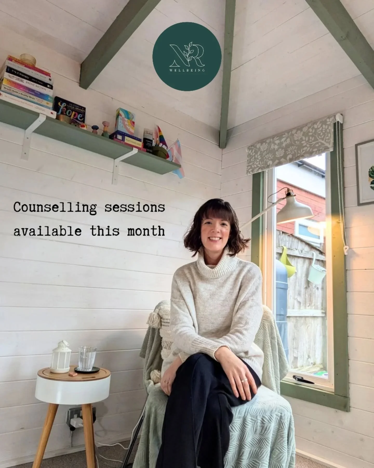 Counselling sessions available for new/returning clients. In person &amp; online.

Email me to set up a free intro call: natalierossiterwellbeing@gmail.com 

Please take a look at my website - link in bio - first to see if I'm a good fit for your nee