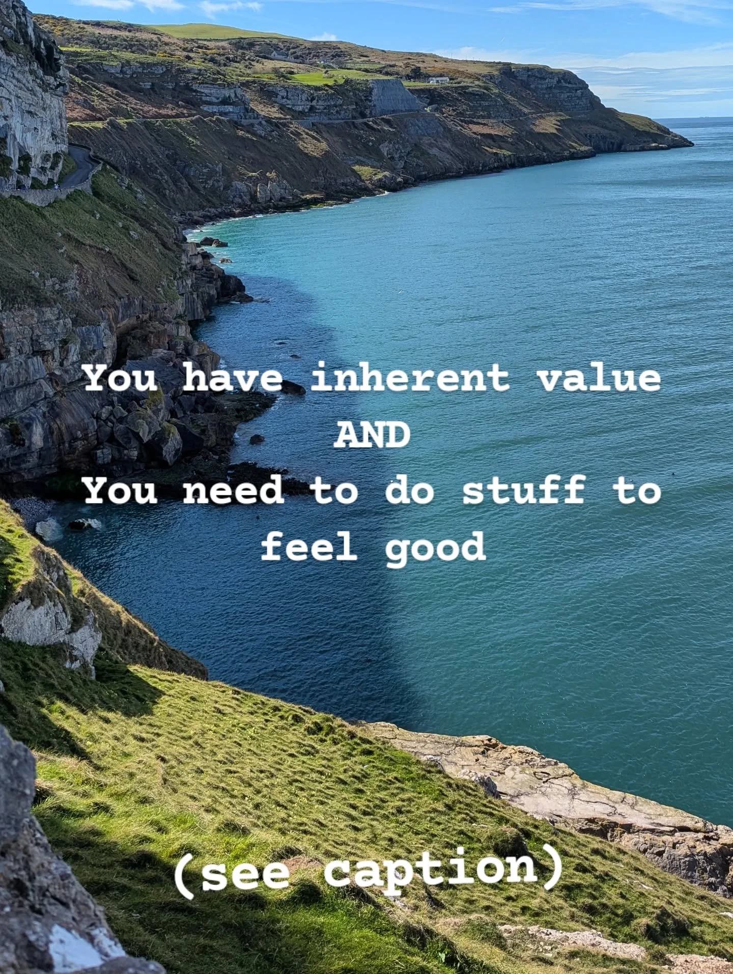 Capitalism: your productivity = your worth

Spiritual memes on social media: you have inherent value

The nuanced truth: you are worthy when you are resting *and* good mental health requires achievement, pursuing goals &amp; contributing to your comm