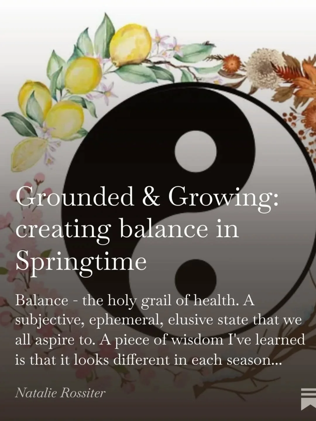 ⚖️ Seasonal balance: Spring 🌸
This is the first in a series I'm writing about seasonal wellbeing. 
We all know balance is key - but did you know that it looks different in each season? This can be a literal season but could also be a metaphorical/sy