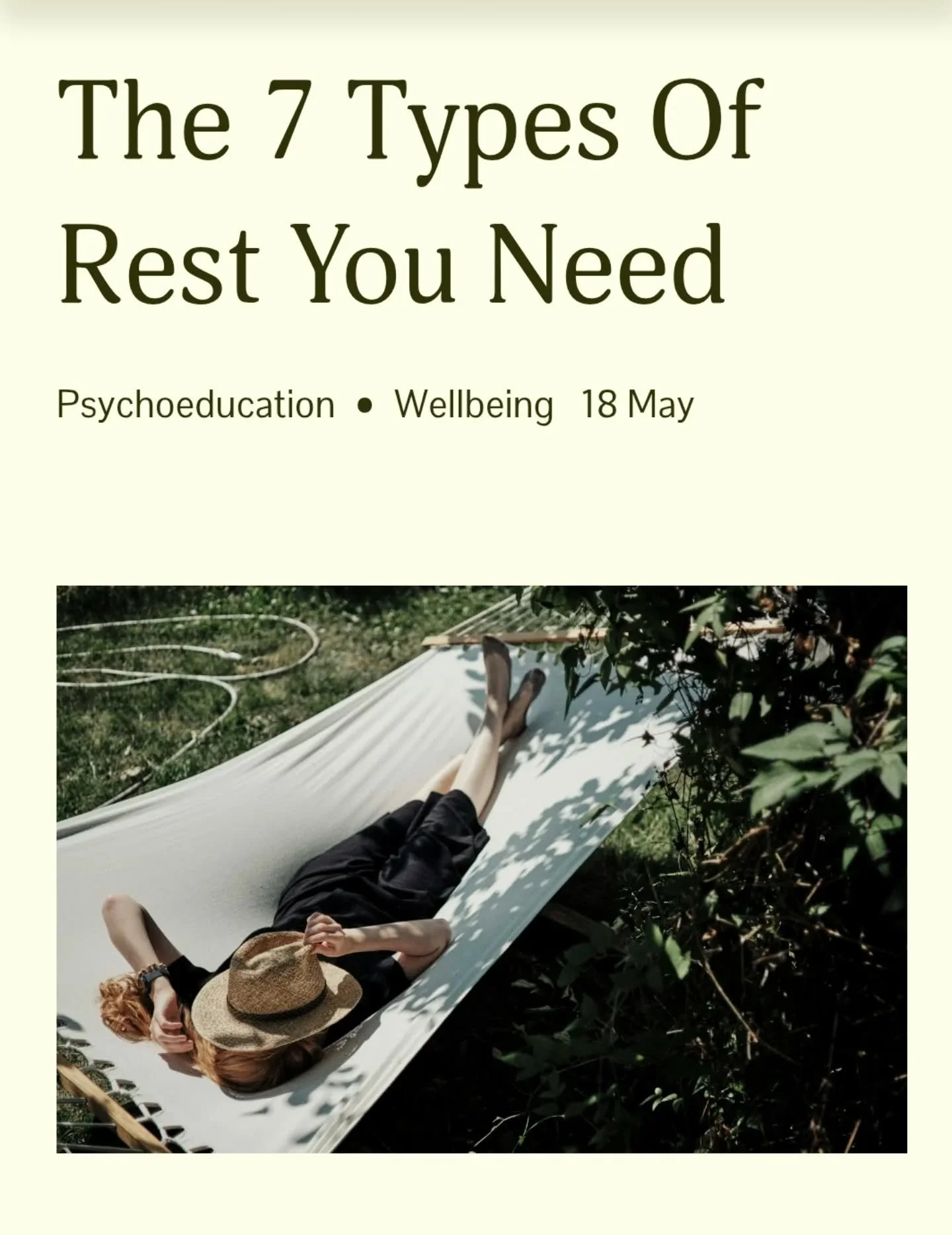 I was over the optimisation trend before it even began, but I could probably get behind the idea of restmaxxing! I've just made that word up, but I didn't make up the 7  types of rest theory, this is the work of @drdaltonsmith and I love it so much I