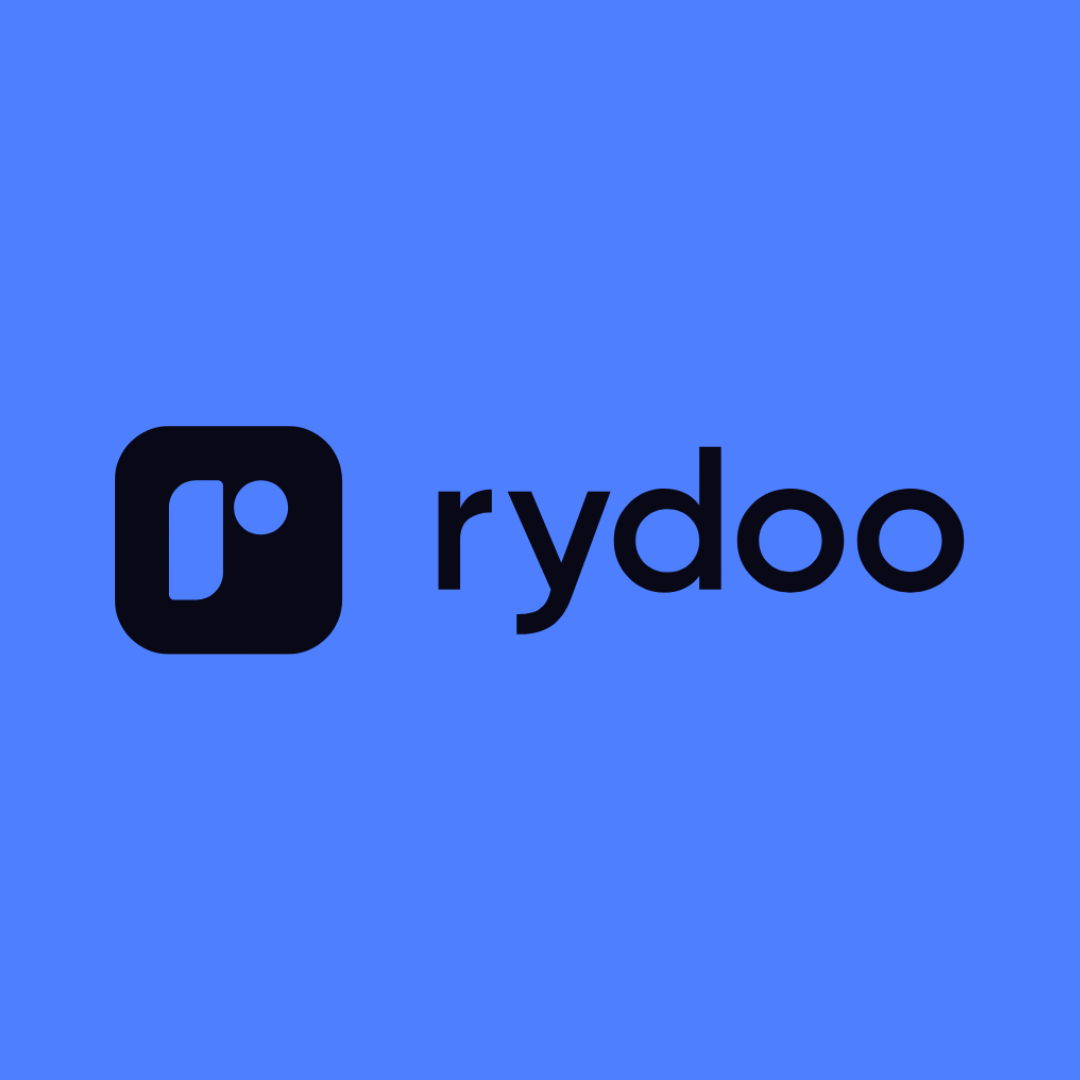 Rydoo logo on blue background