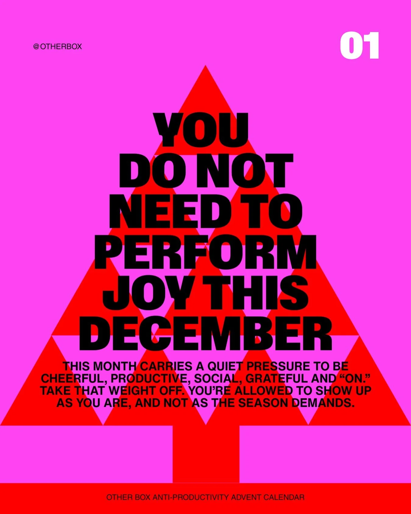 We&rsquo;re doing December differently at @OTHERBOX. Our anti-productivity advent calendar is our stand against productivity pressure, unwanted resolutions, and the relentless grind that drains your energy every winter. 

➡️ Across 12 days, we&rsquo;