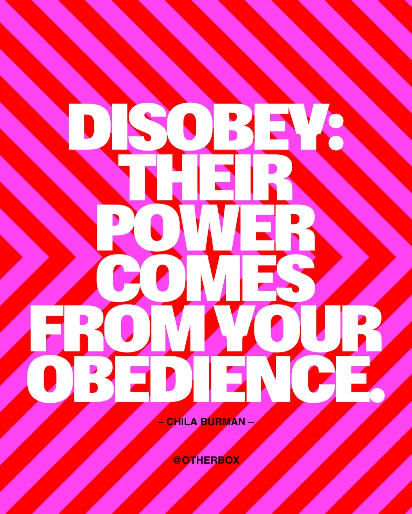 I saw this quote: &ldquo;Disobey: Their power comes from your obedience&rdquo; at @chilaburman at @imperialwarmuseums North.

Time and time again, we&rsquo;re shown we can&rsquo;t blindly trust the systems shaping our lives: government, media narrati