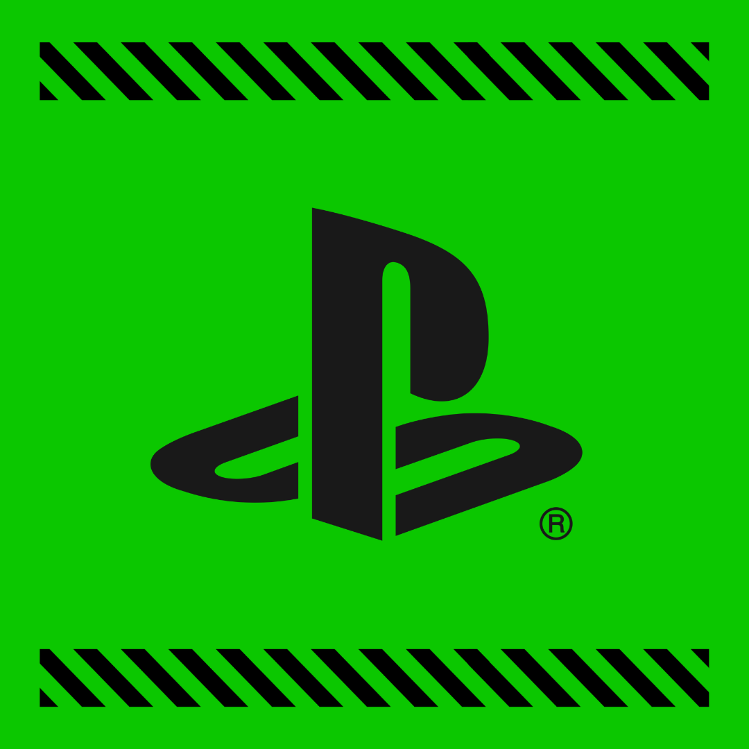 Playstation logo on a green background