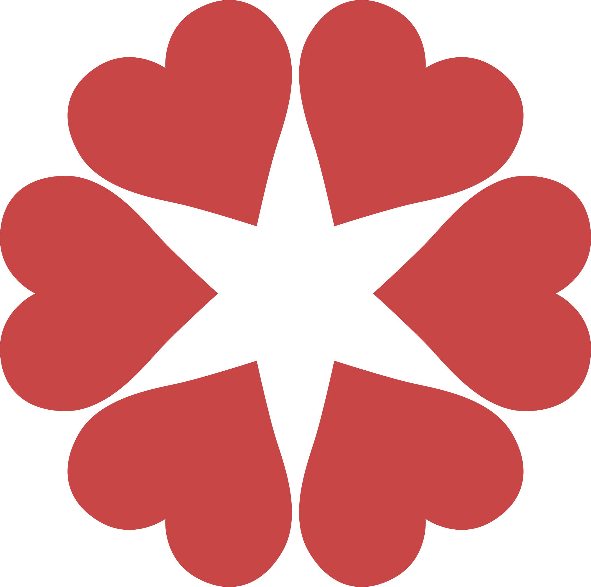 Multiple red hearts grouped together.