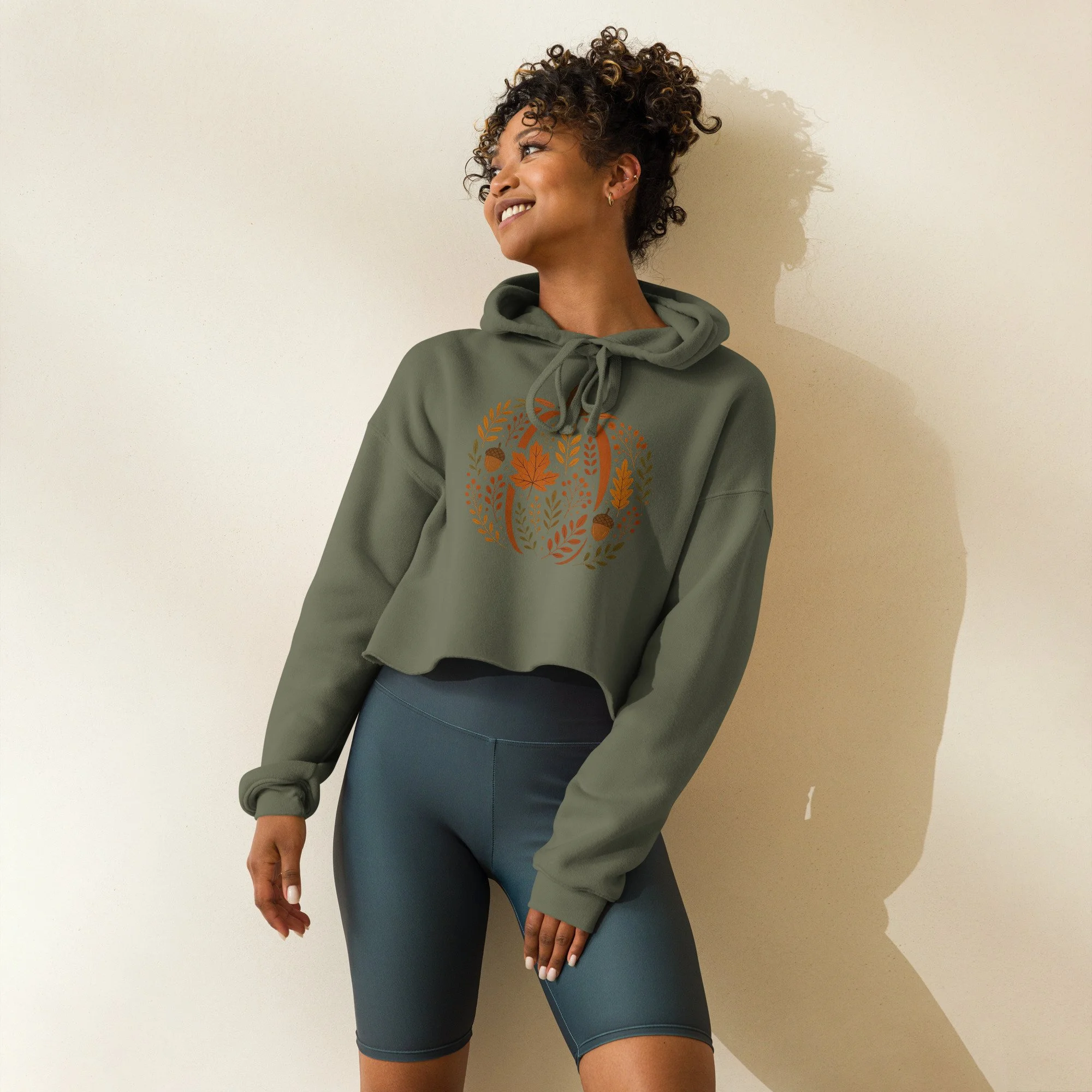 Chinoiserie Pumpkin Crop Hoodie