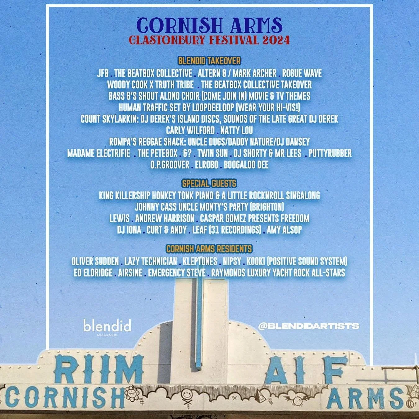 ⚠️The Milky Bars are on me!! ⚠️25 years of Human Traffic: THE Party!⚠️

Unbelievable to be leading the charge for this very special set at The Cornish Arms @glastofest

Thank you 💛🖤 @blendidartists @ginaakers for making this one a reality, its goin