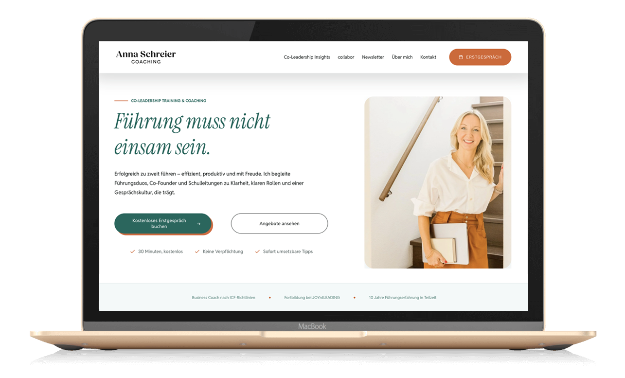 Anna Schreier Coaching Webseite