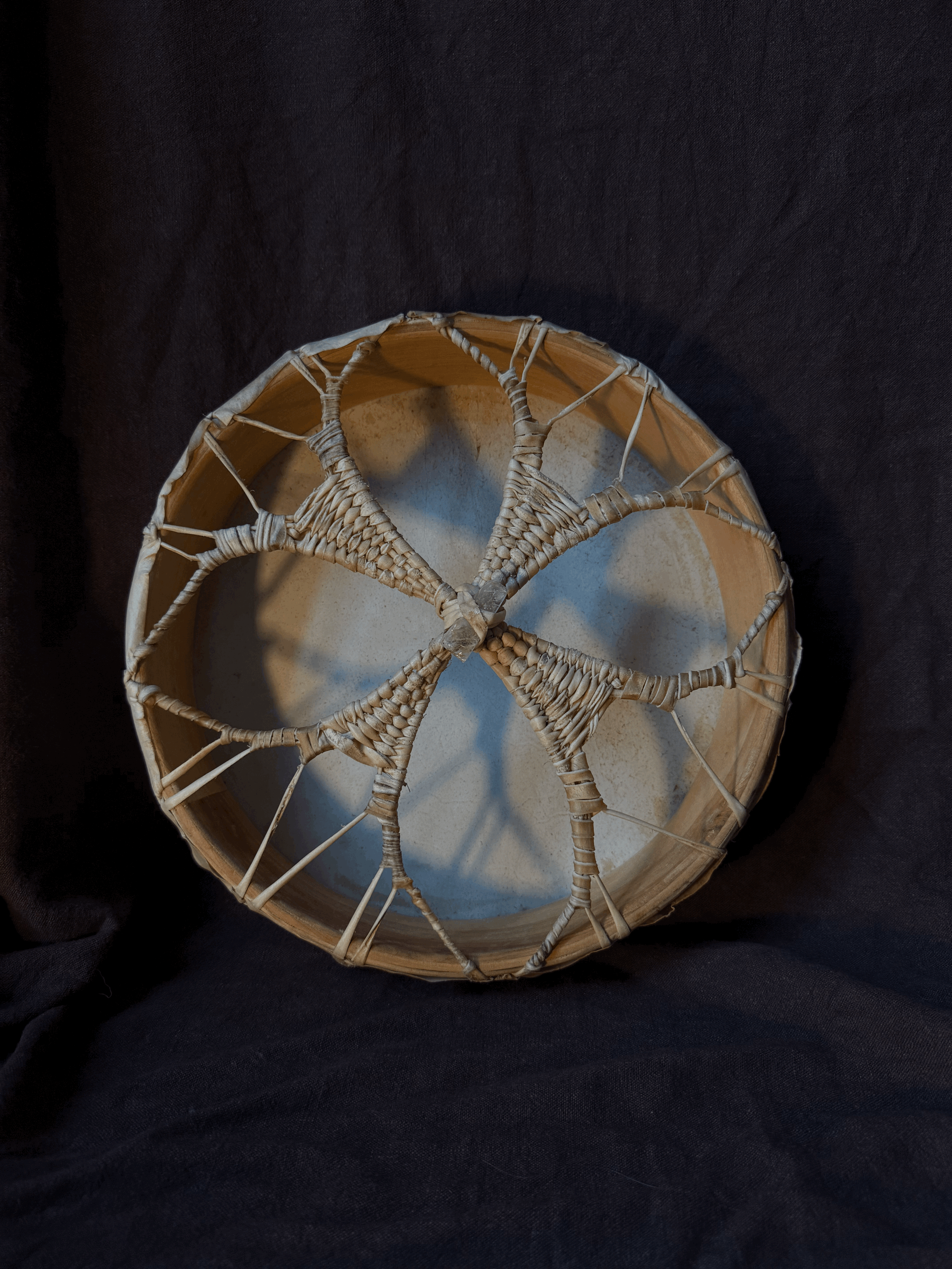 35cm deer, oak wood and titanium quartz drum