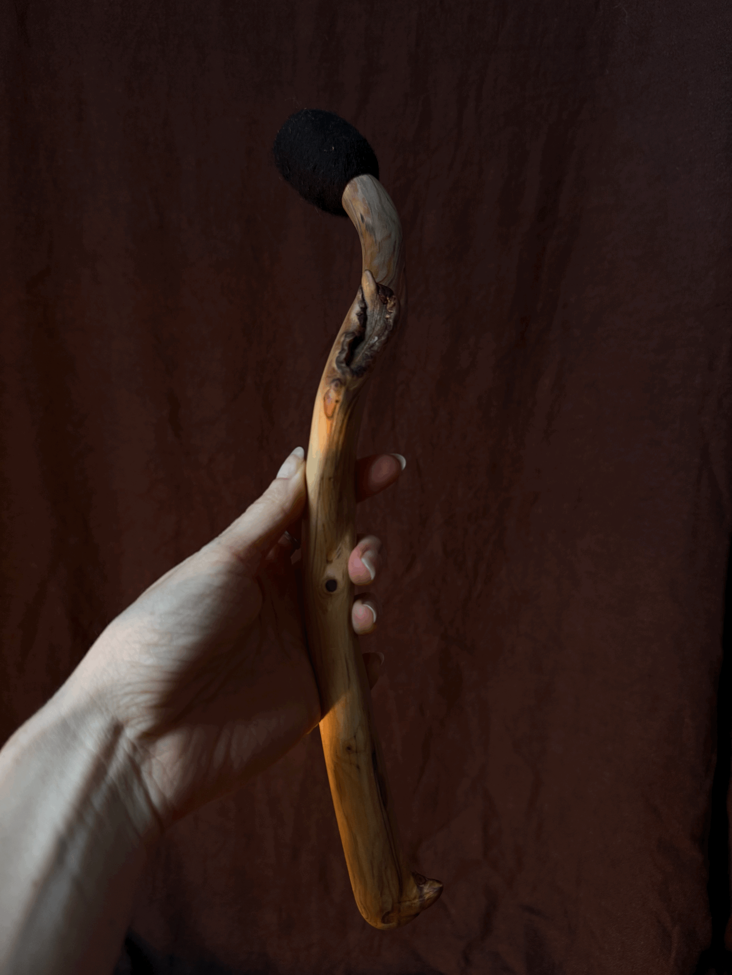 Felt and pine wood drum mallet