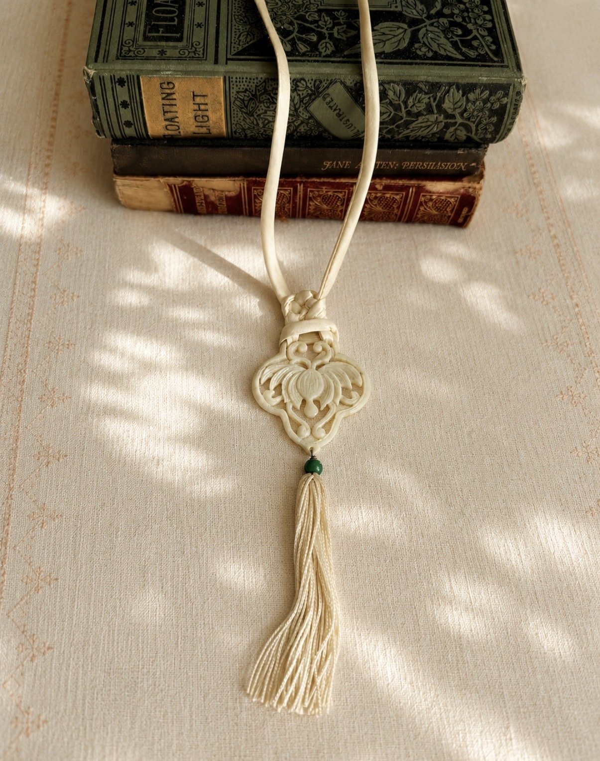 Vintage Lotus Tassel Necklace