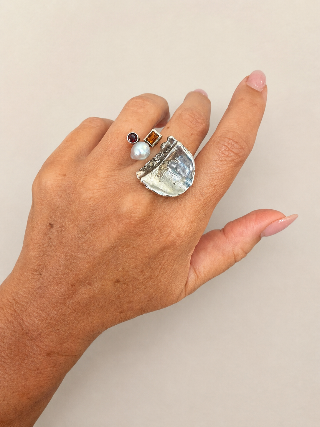 Vintage Sterling Gemstone Ring