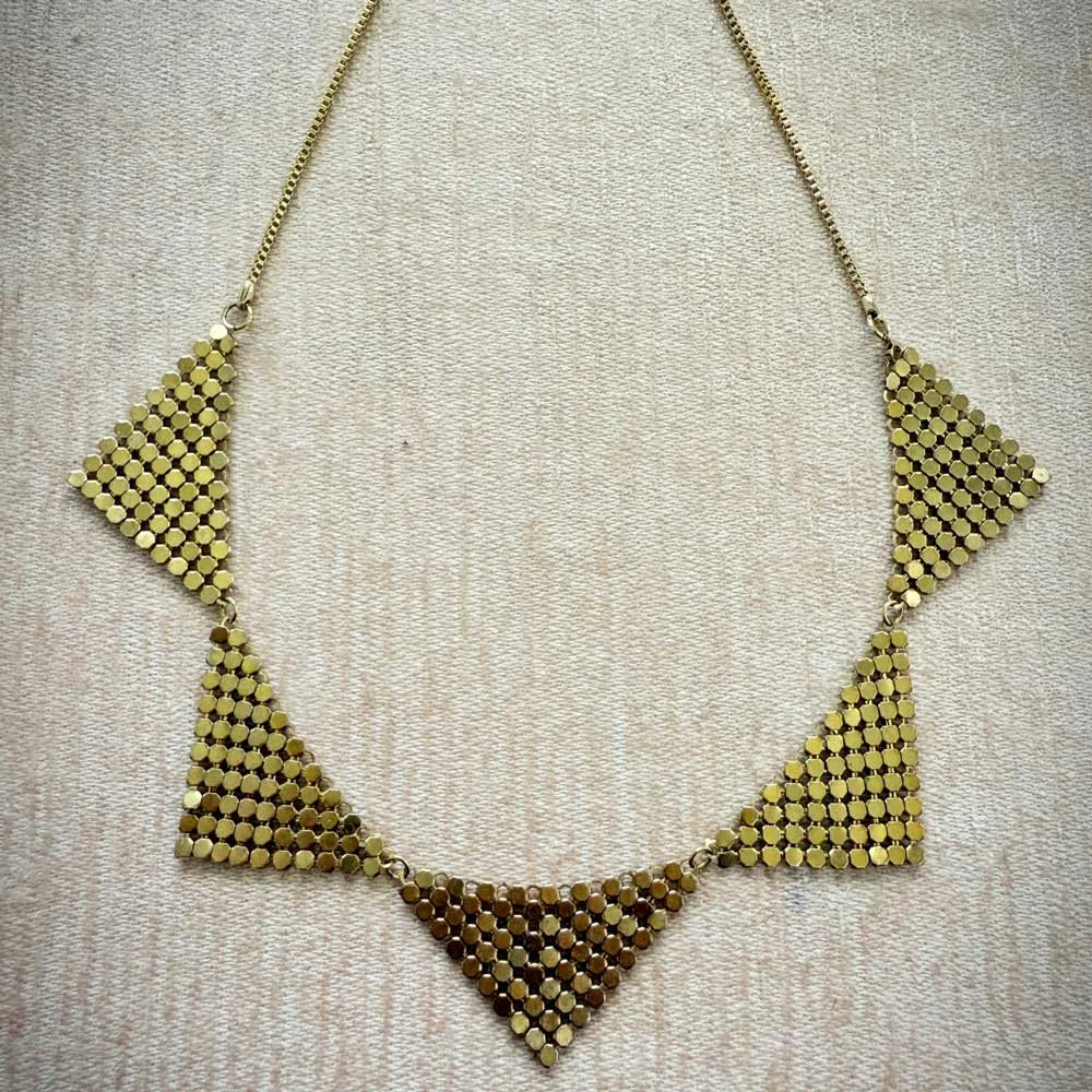 Gold Mesh Collar Necklace
