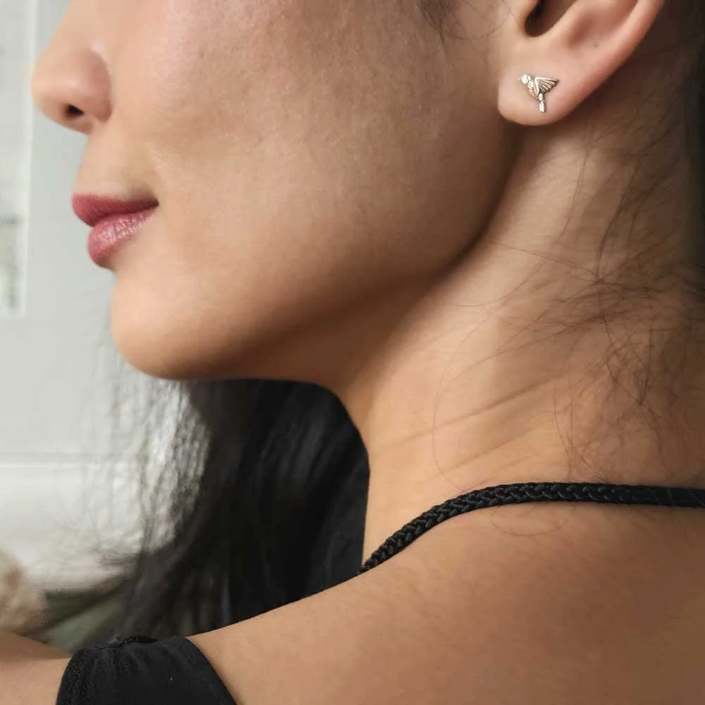 Vintage Sterling Silver Dove Earrings