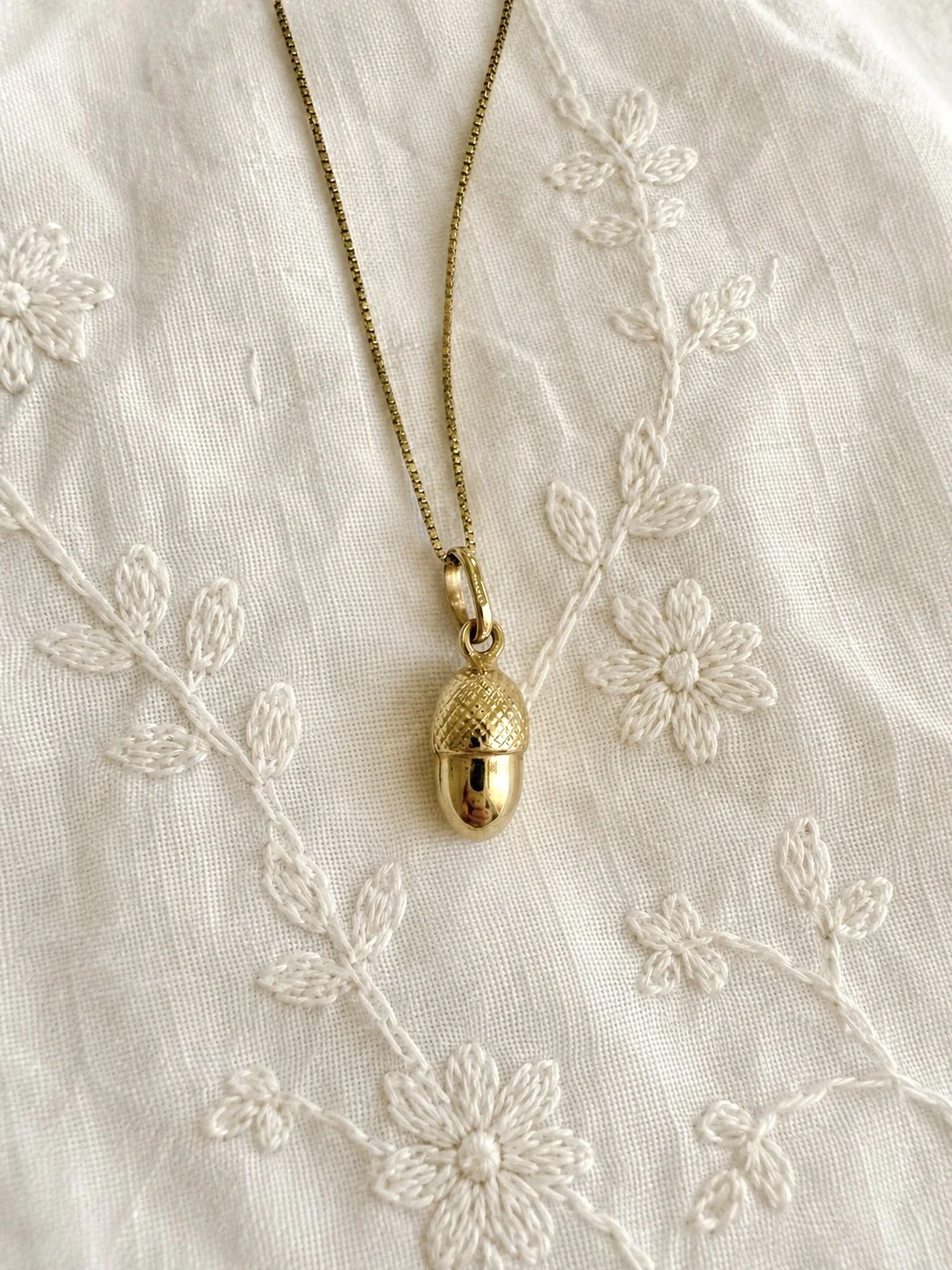 Vintage Gold Acorn Necklace