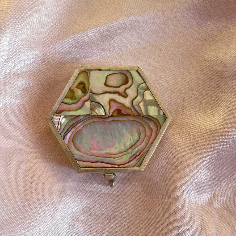 Vintage Abalone Shell Trinket Box