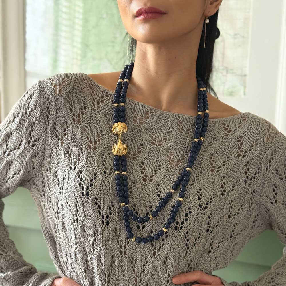 Vintage Kenneth Jay Lane Ram's Head Necklace