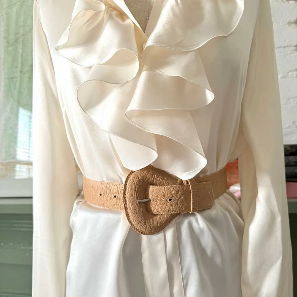 Vintage Tan Leather Christian Dior Belt