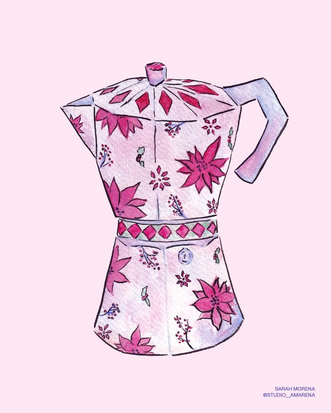 Monday morning coffee, but make it Christmas at Nonna&rsquo;s✨

Christmas Cafeti&egrave;re ☕️ 
A little love letter to Italian kitchens, winter mornings, and holiday coziness. Swipe to see the original rough sketch 🎨

Full card collection dropping t