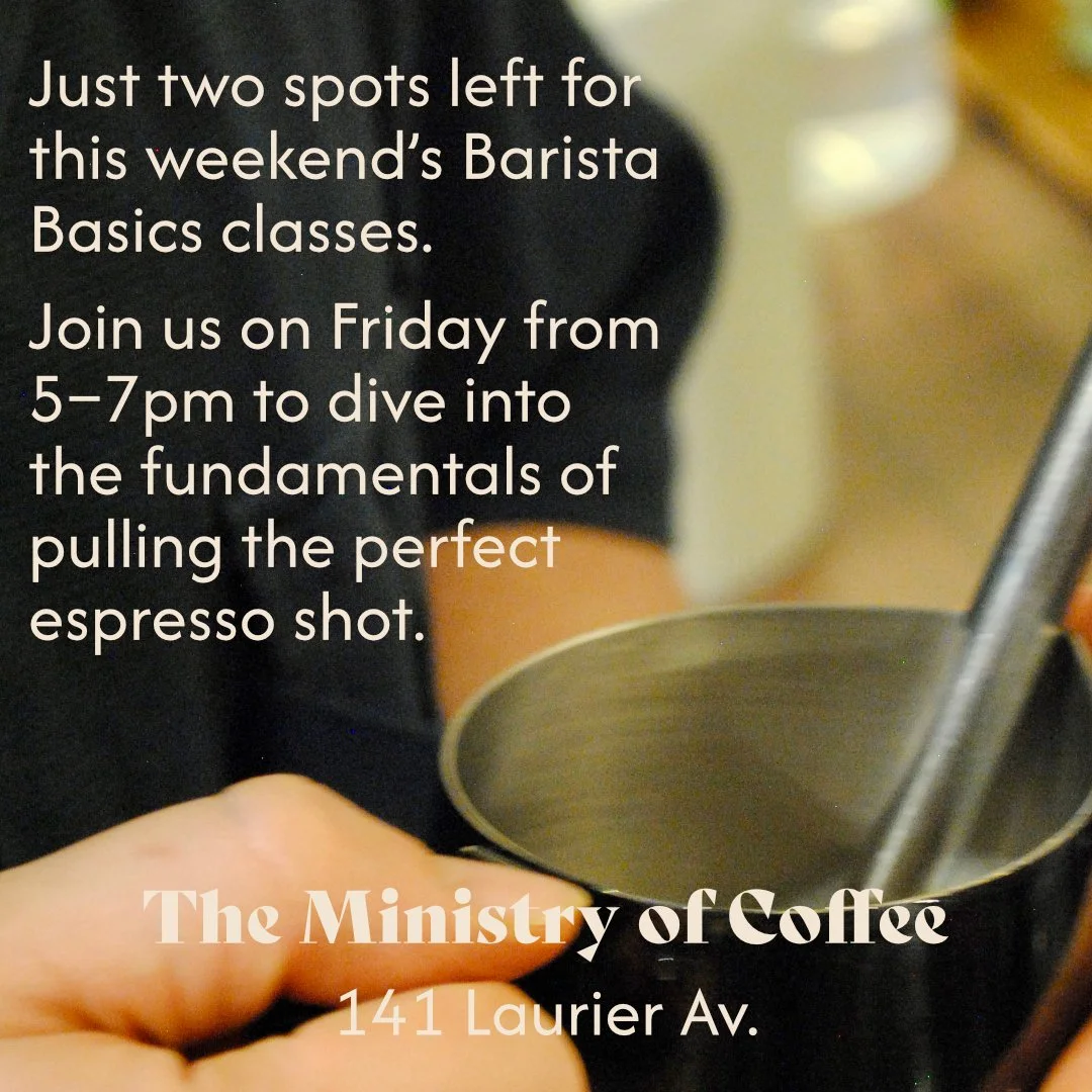 Looking to deepen your understanding of the variables behind a perfect espresso?

Want to master silky, caf&eacute;‑quality milk for your flat whites?

Join us this Friday from 5&ndash;7pm at our downtown caf&eacute; for Barista Basics.

#ottawa #ott