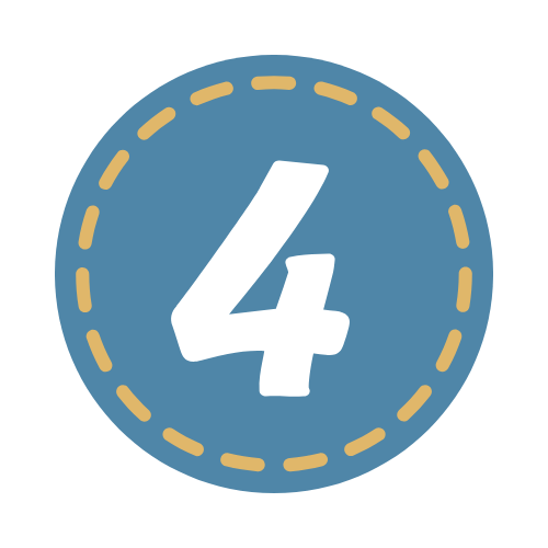 Bild von der Zahl 4 in einem blauen Kreis