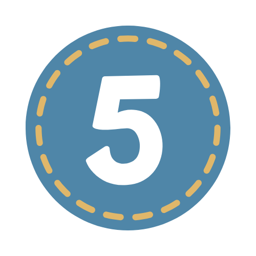 Bild von der Zahl 5 in einem blauen Kreis