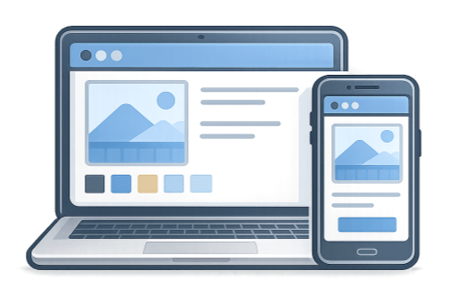 Mockup einer Website auf Tablet und Smartphone