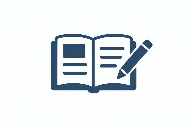 Symbol eines Workbooks mit Stift