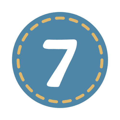 Bild von der Zahl 7 in einem blauen Kreis