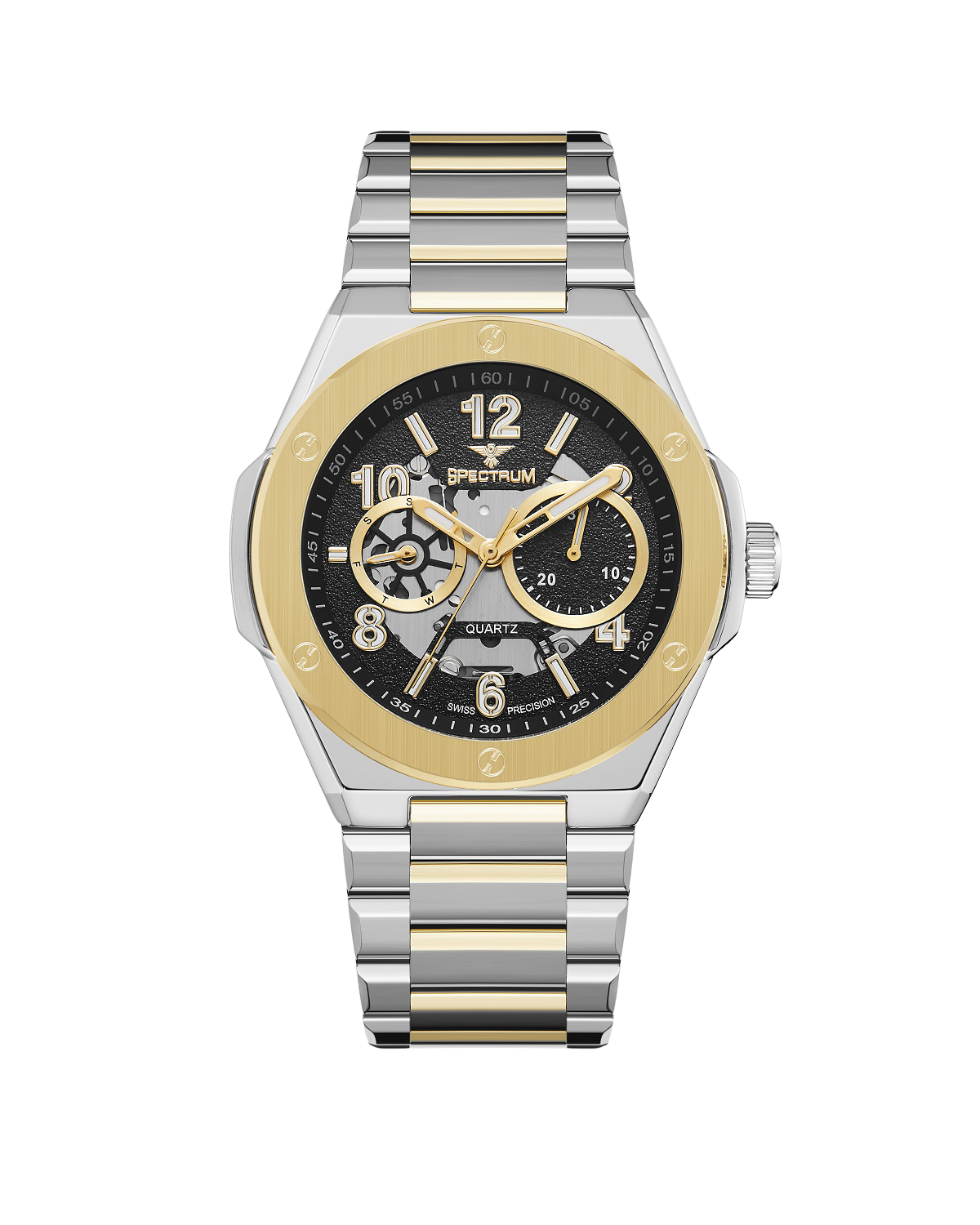 Stainless Steel MEN's Two Tone Gold Watch - S17072M-5