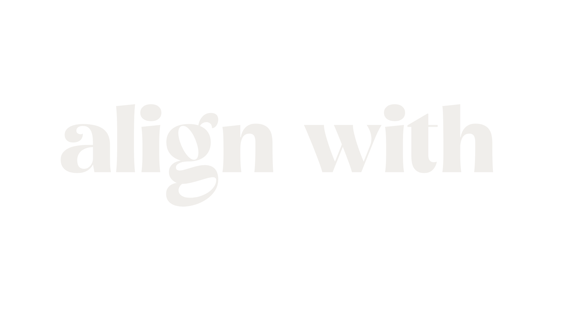 Text graphic that says "Align with" in large, bold white letters on a black background.