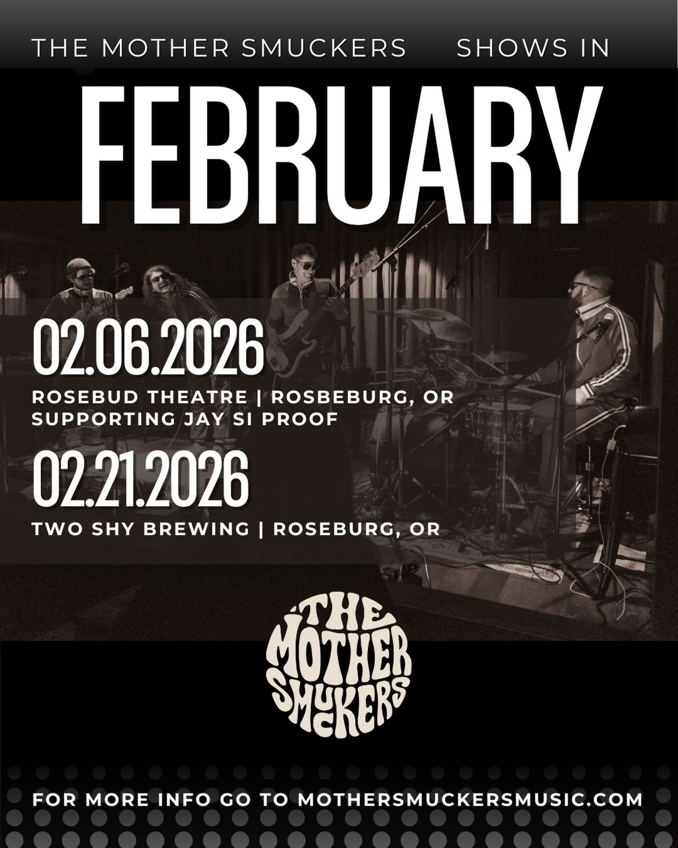 We&rsquo;ve been quiet on here for the past couple months. But we&rsquo;re coming back and playing some fun ass shows! 

2/6 - at @therosebudtheatreroseburg supporting @jaysiproof 
2/21 - at @twoshybrewingroseburg