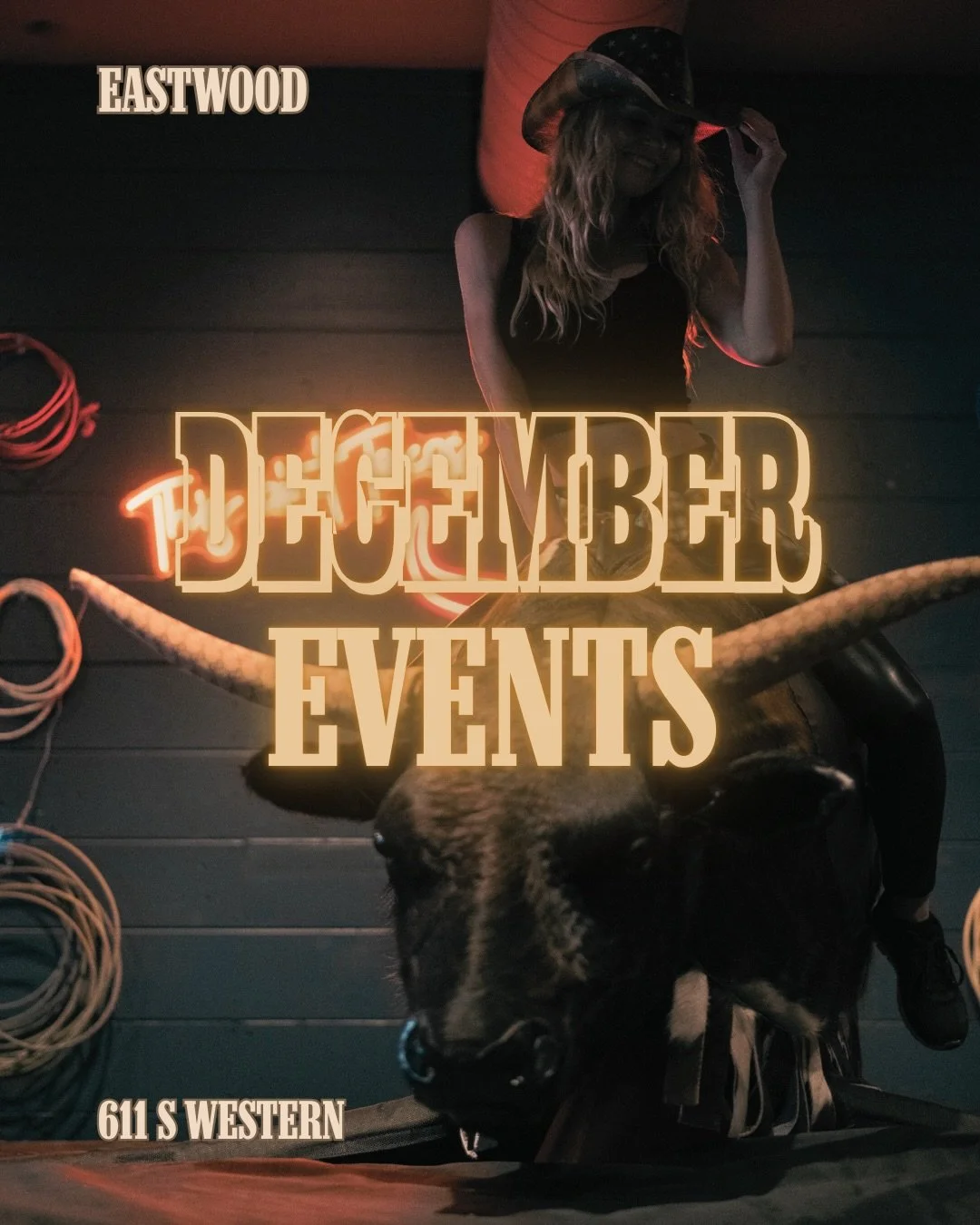 DECEMBER ✨

Ending the year Eastwood style with line dancing, cowboys, and specials that don&rsquo;t disappoint. 

We have limited dates available for your holiday party! 🎁 Whether you&rsquo;re planning a private party, small gathering, or celebrati