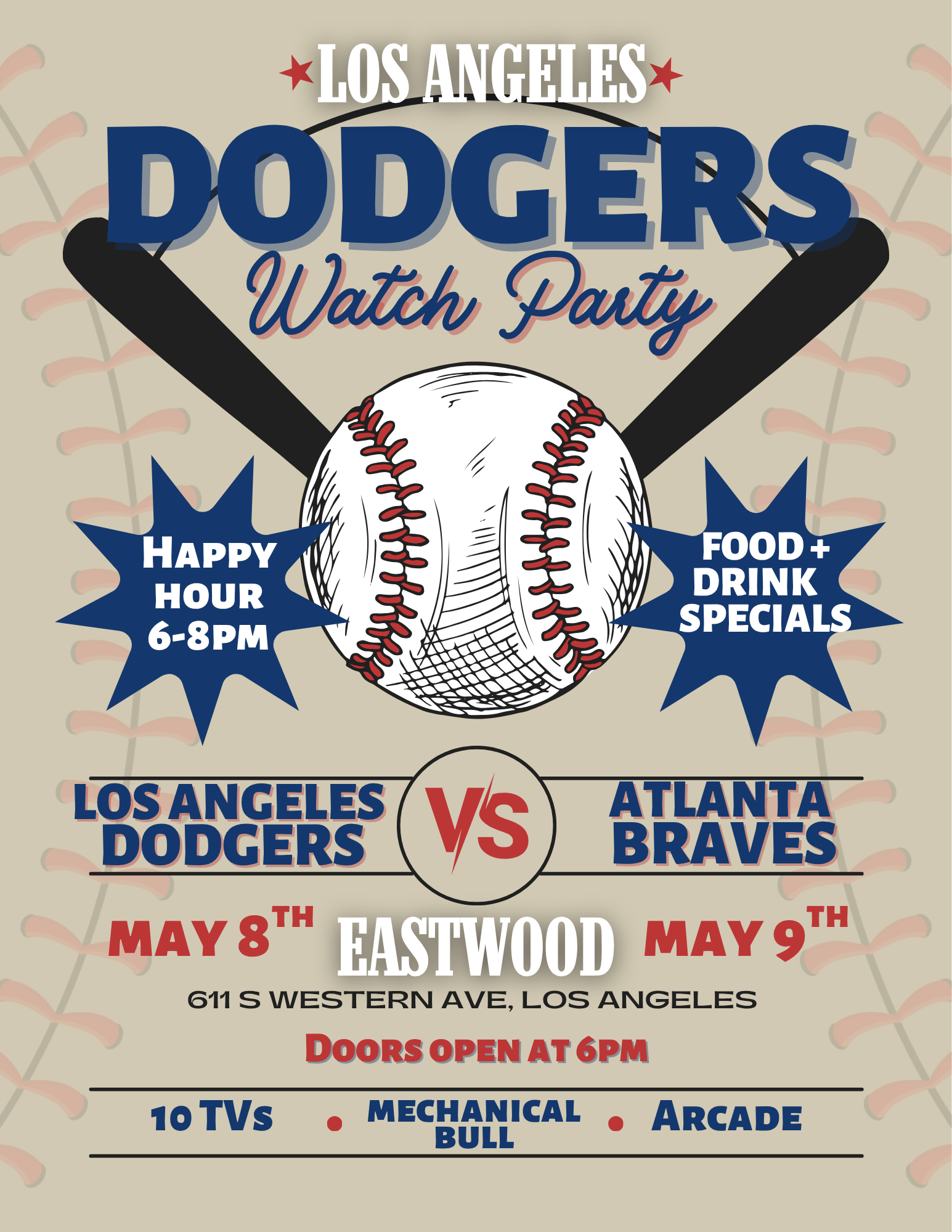 Dodgers Watch Party: LA Dodgers VS Atlanta Braves