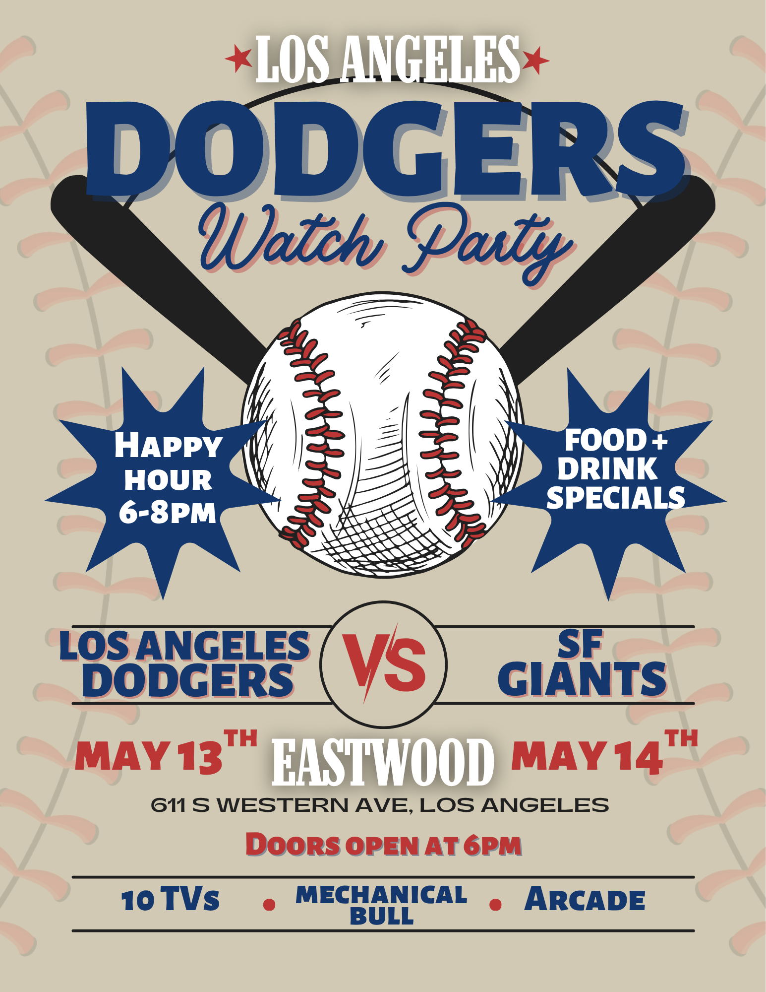 Dodgers Watch Party: LA Dodgers VS SF Giants