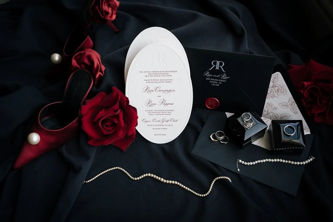 You&rsquo;re invited to R &amp; R&rsquo;s wedding.
Drama. Romance. Timeless details.
The first of many moments from this unforgettable day.
Stay tuned to relive it with me ❤️

Planning &amp; Design ♡ @jazdewolfe 
Photography ♡ @bsimkova 
Stationery ♡