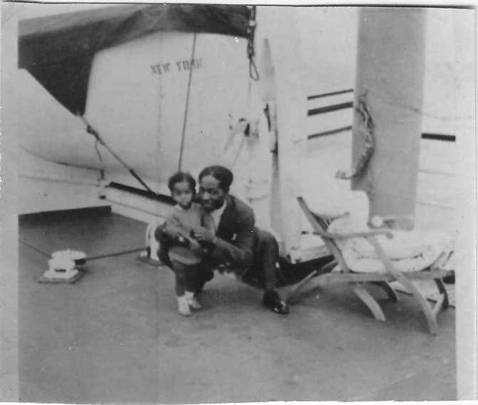 Tommy on the boat to USA