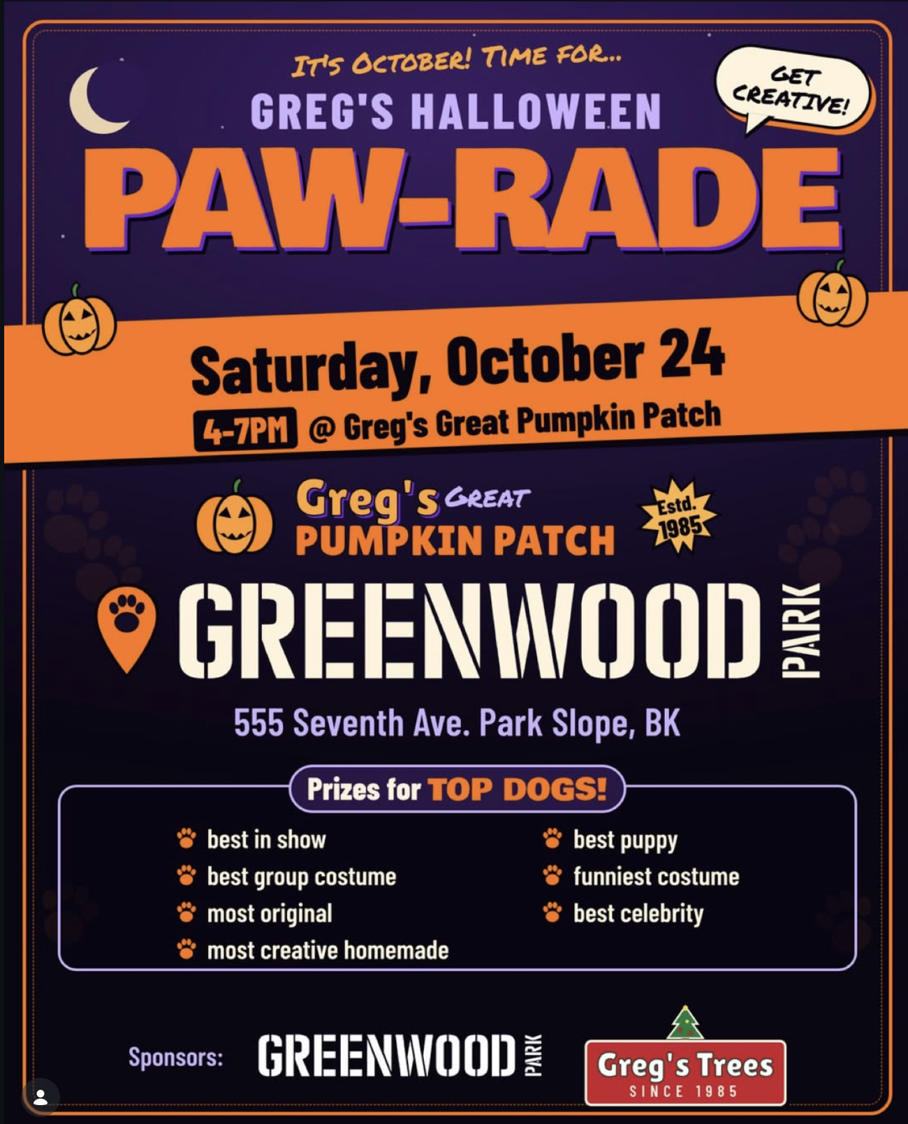 Greg's Halloween Paw-Rade Flyer