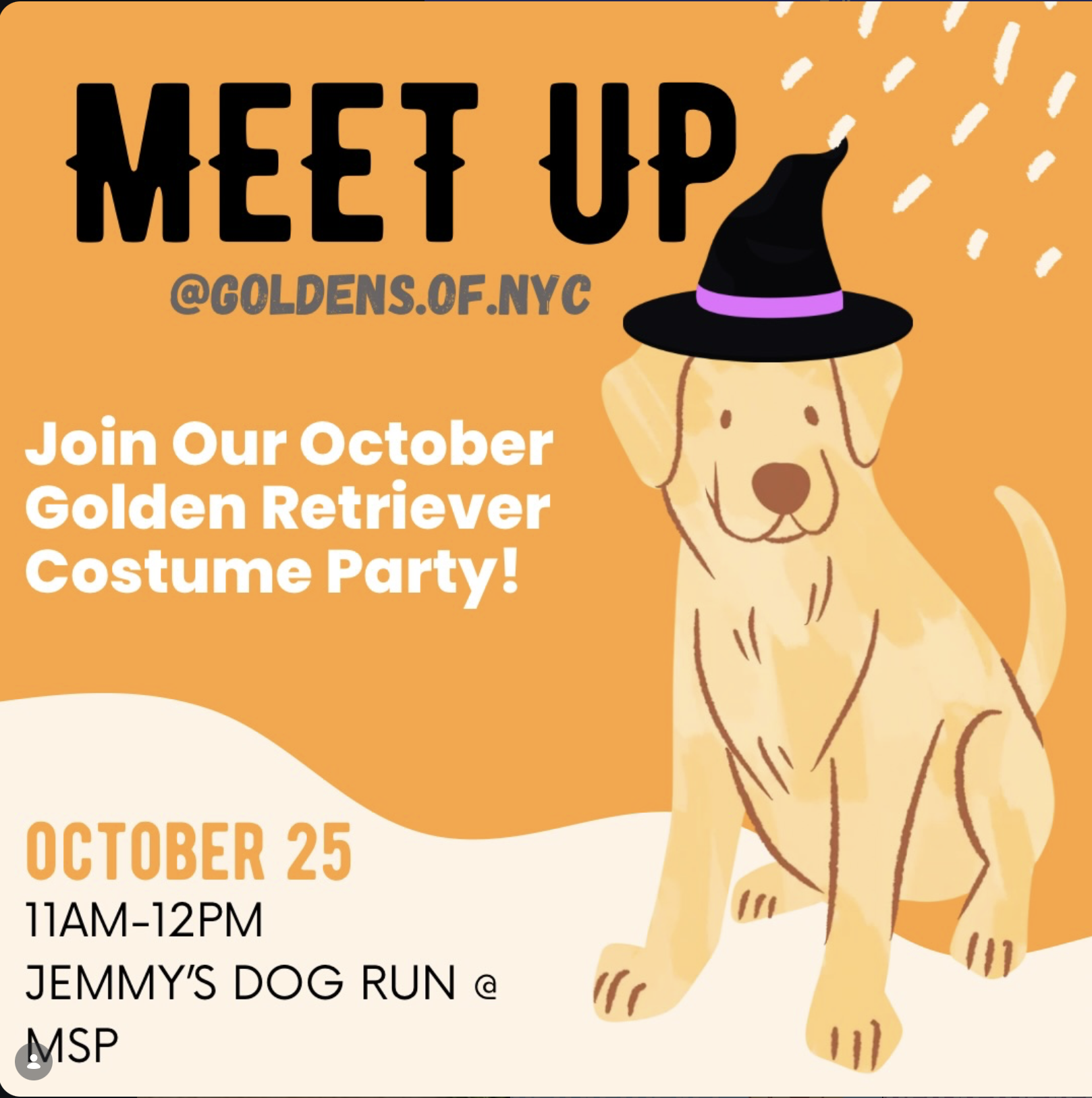Goldens of NYC Halloween Meetup Flyer