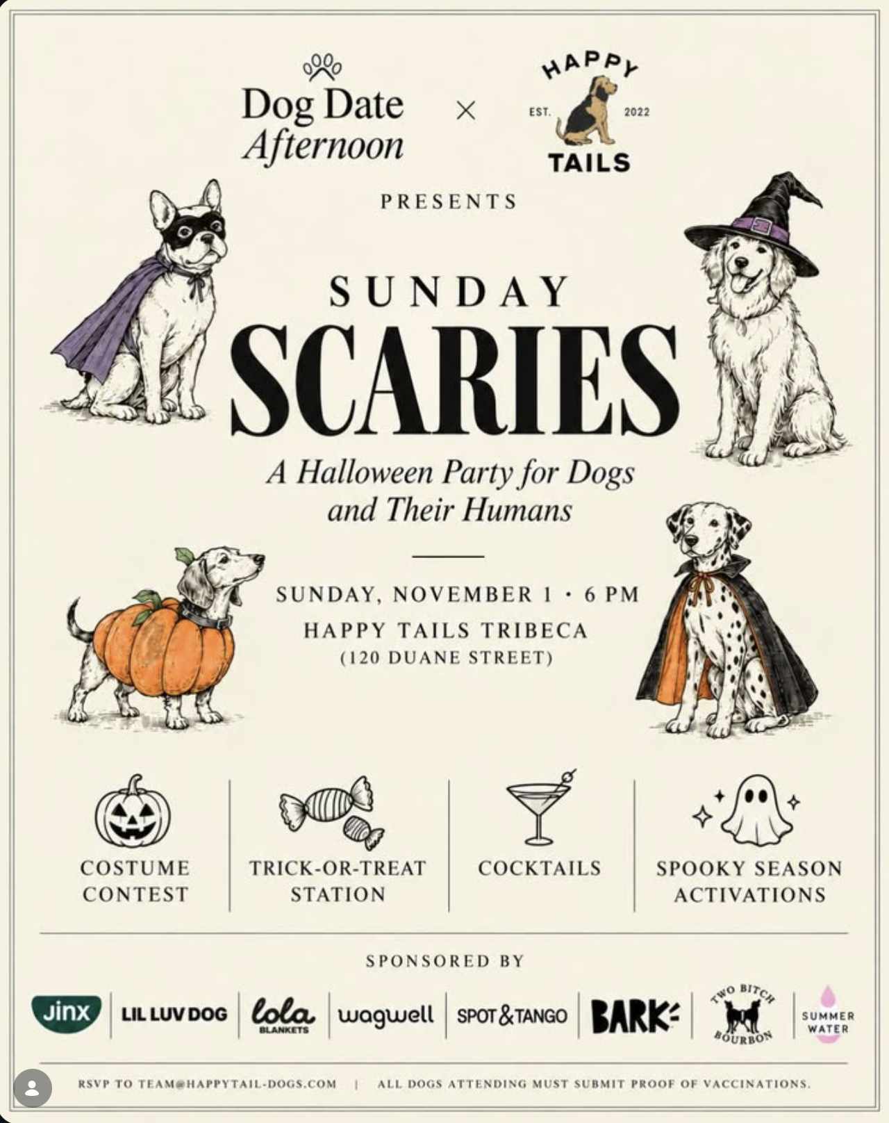 Happy Tails Sunday Scaries Flyer