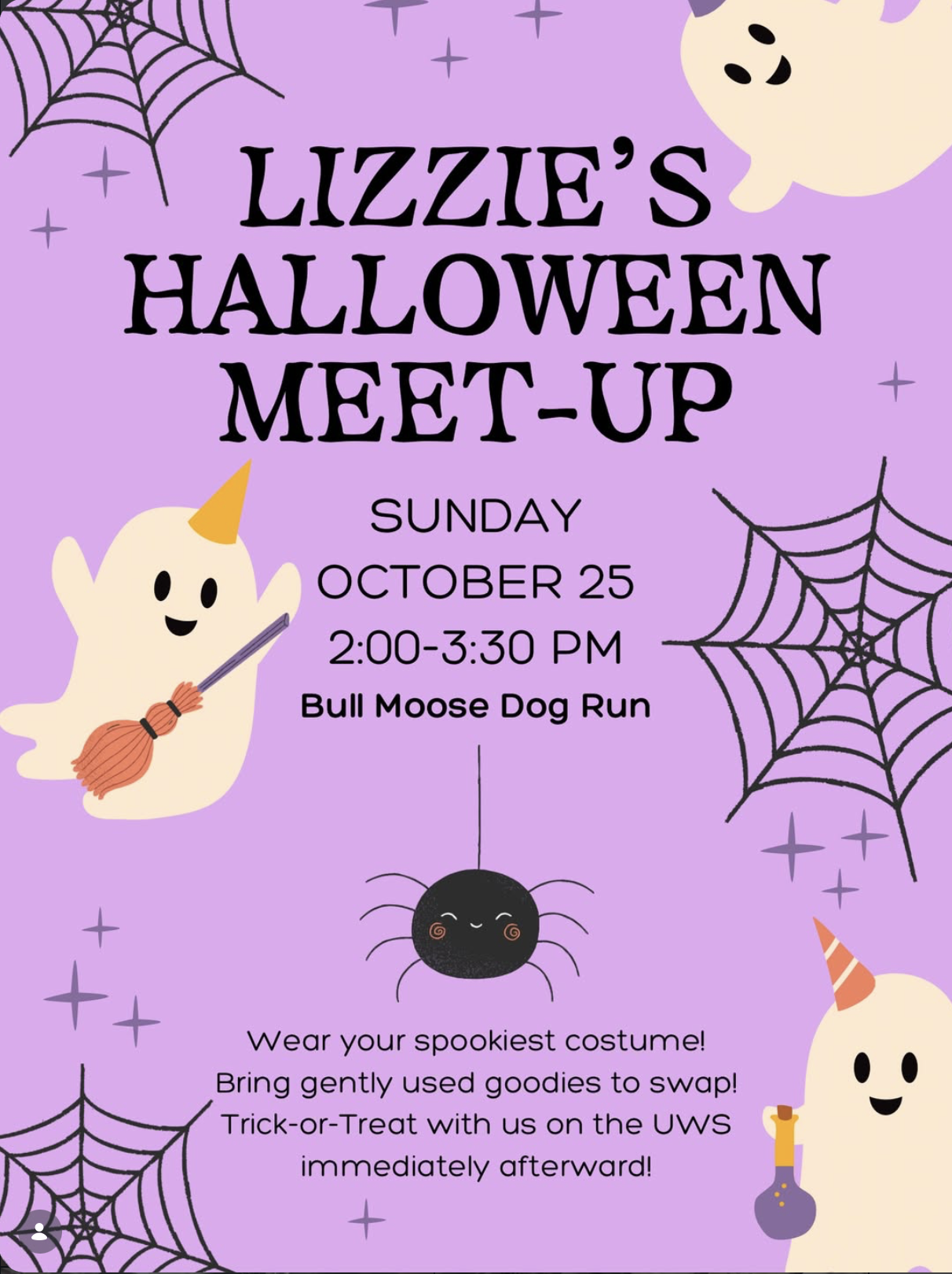 Lizzie's Halloween Meetup Flyer