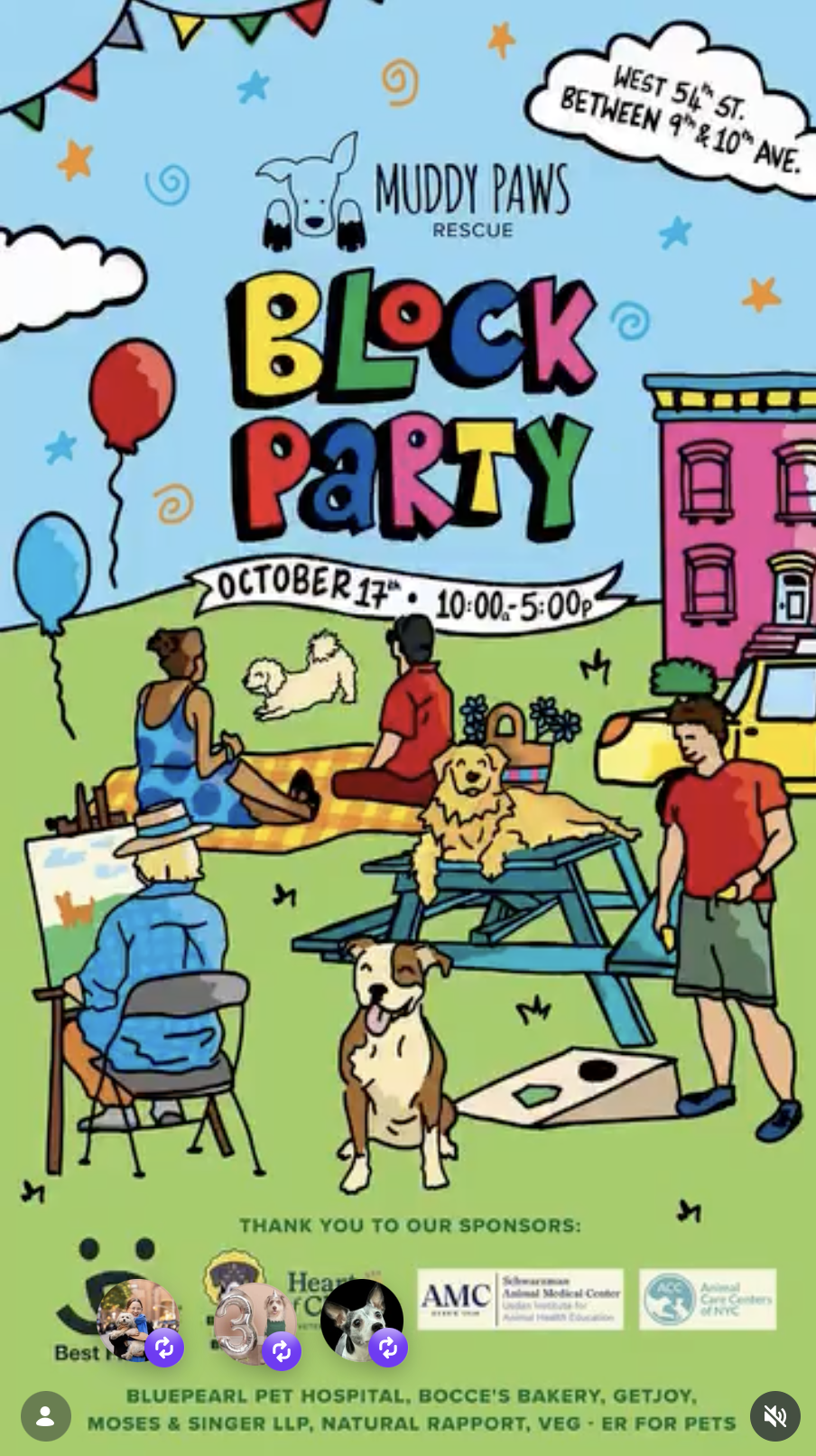 Muddy Paws Rescue Block Party Flyer