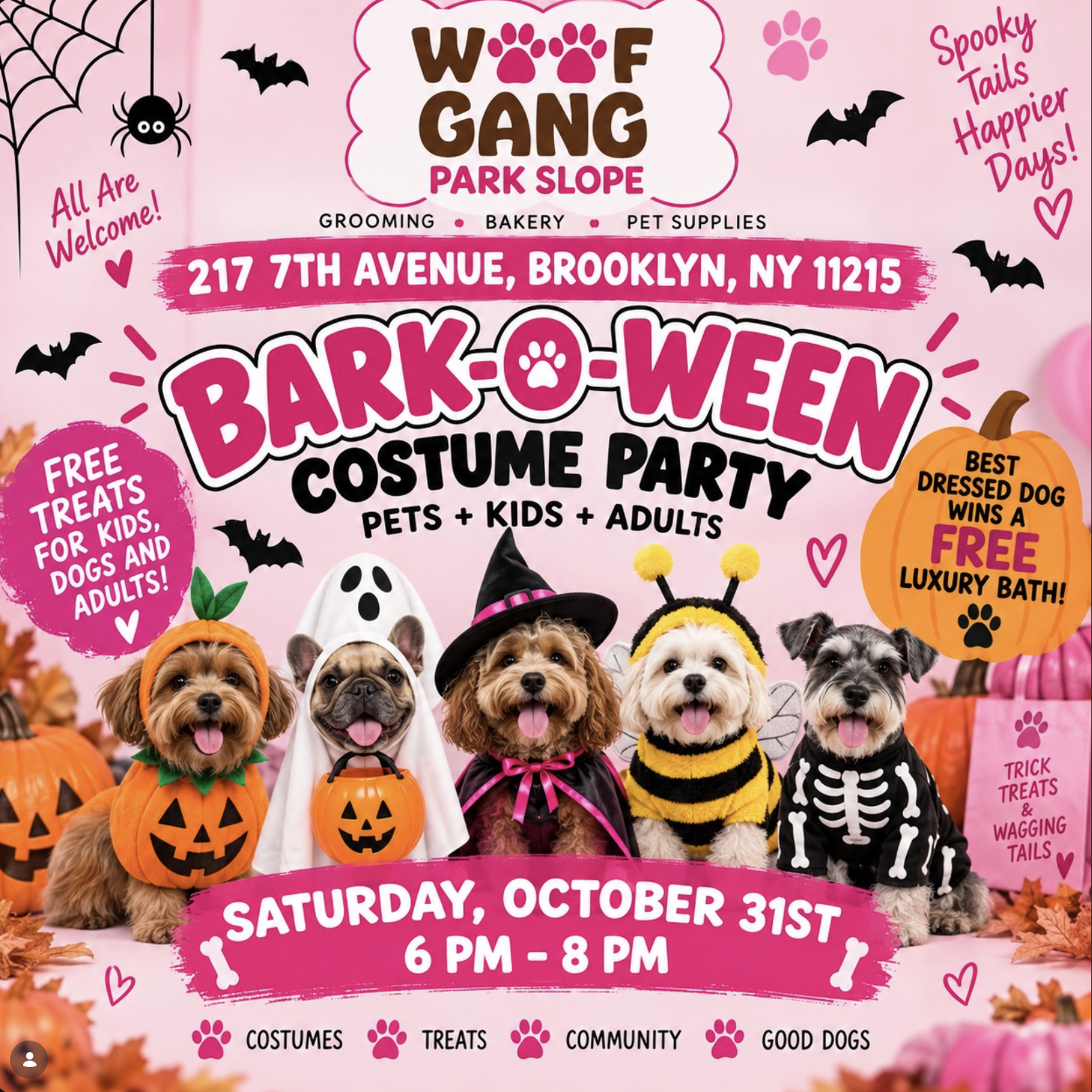 Woof Gang Bark-O-Ween Costume Party Flyer