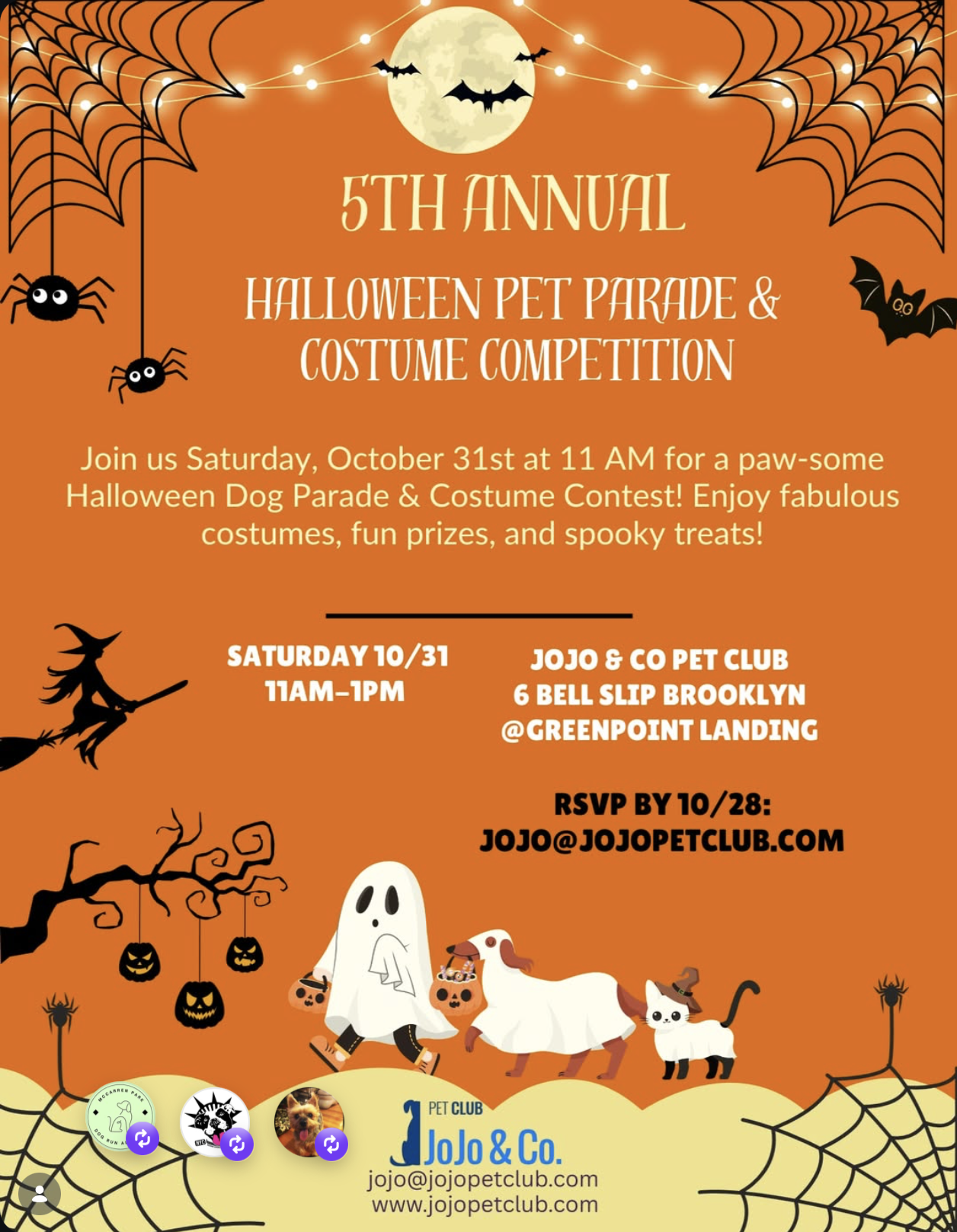 Jojo Halloween Pet Parade & Costume contest Flyer