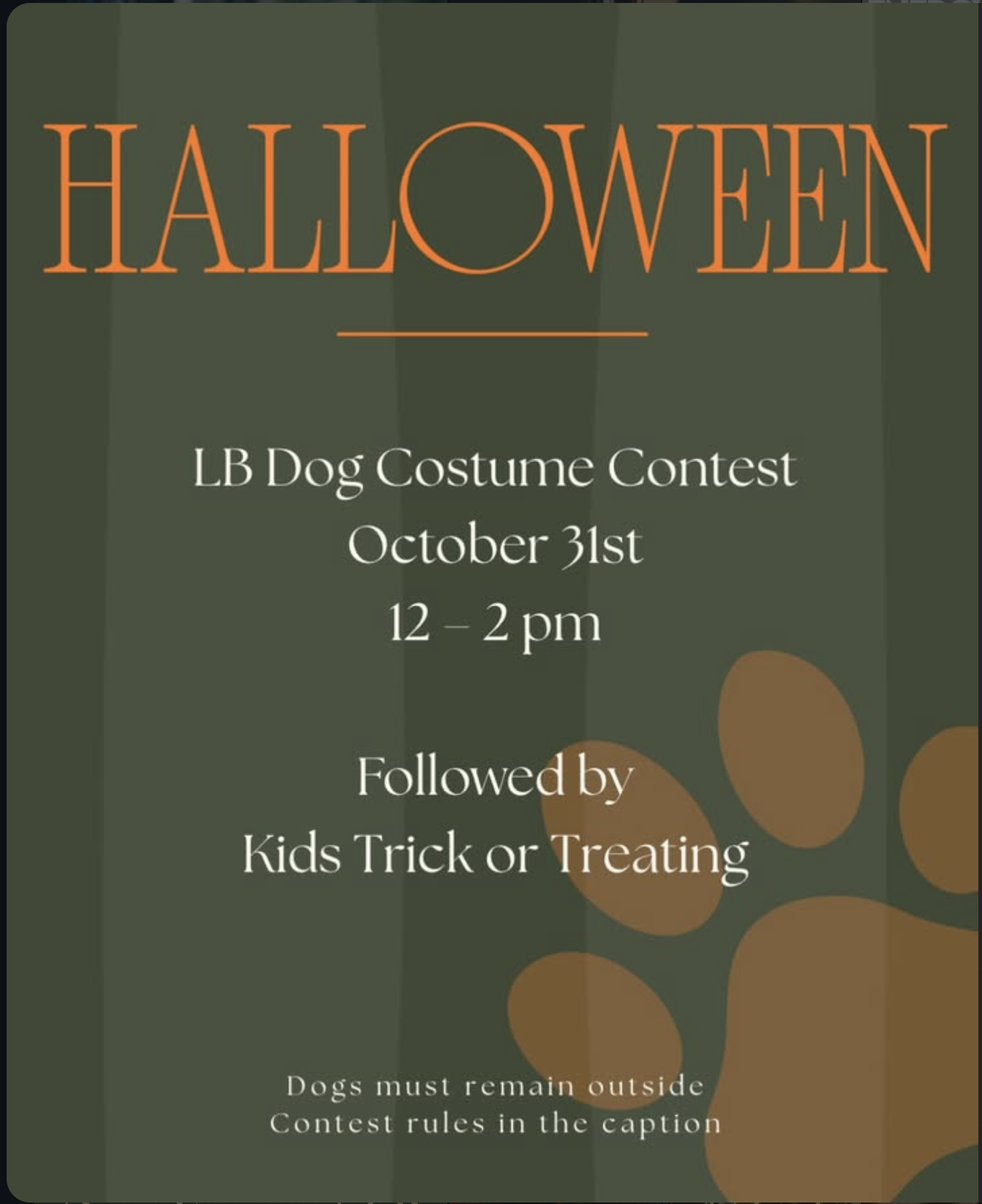 LB Dog Halloween Costume Contest Flyer