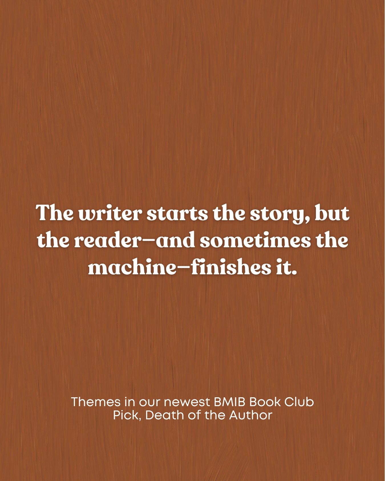 Meet us tomorrow for BMIB Book Club📕📚
With the rise of AI technology, this is one you want to be at.
7PM, The Wine Collective