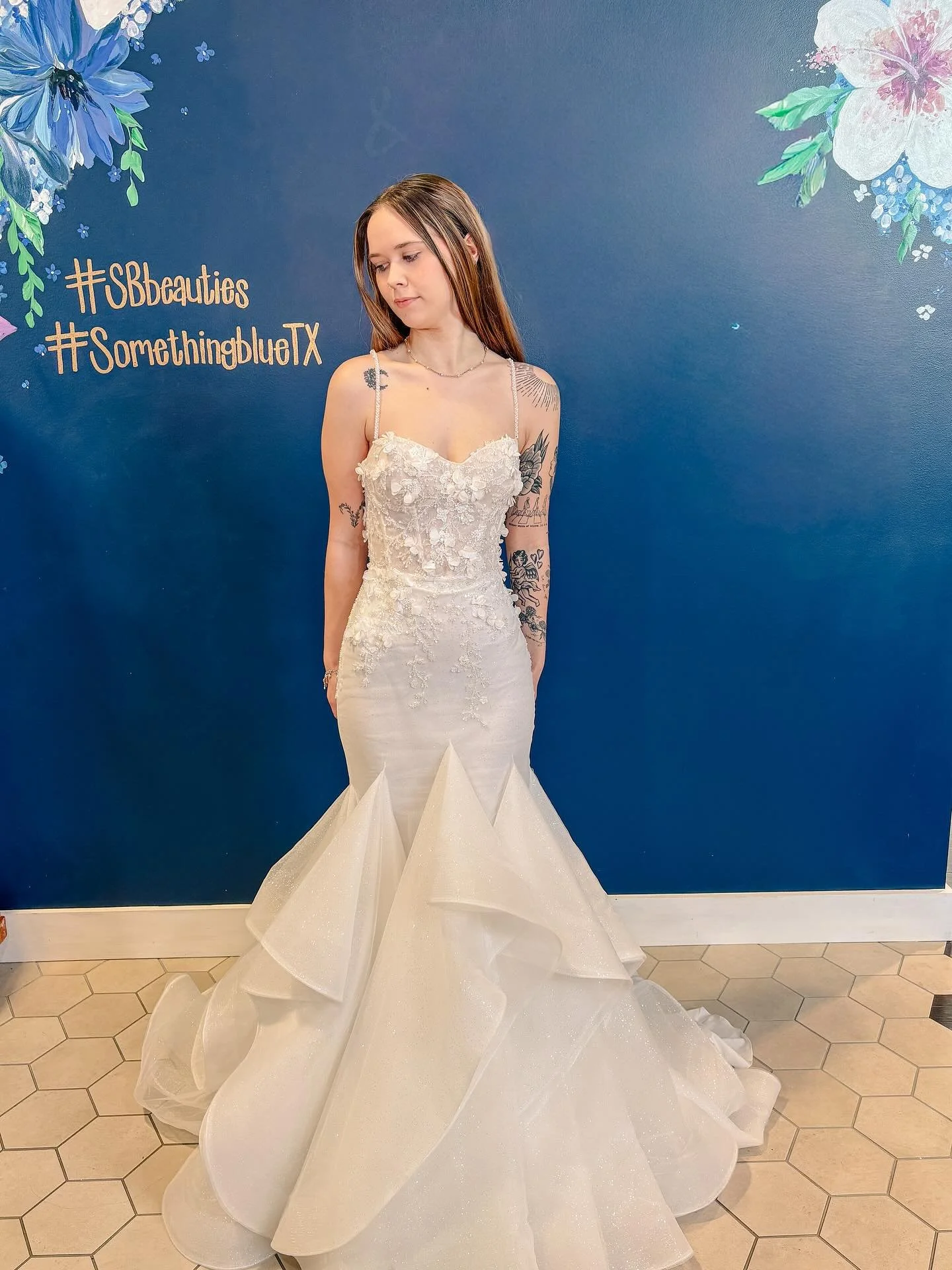 Warning: This gown causes major heart-eyes. Fit-to-flare, ruffles, and sparkle straps that were made to be tried on 💫 Come see it in person at our boutique!

#BridalBoutique #BridalShop #WeddingDressShopping #WeddingDressInspo #WeddingInspiration #B