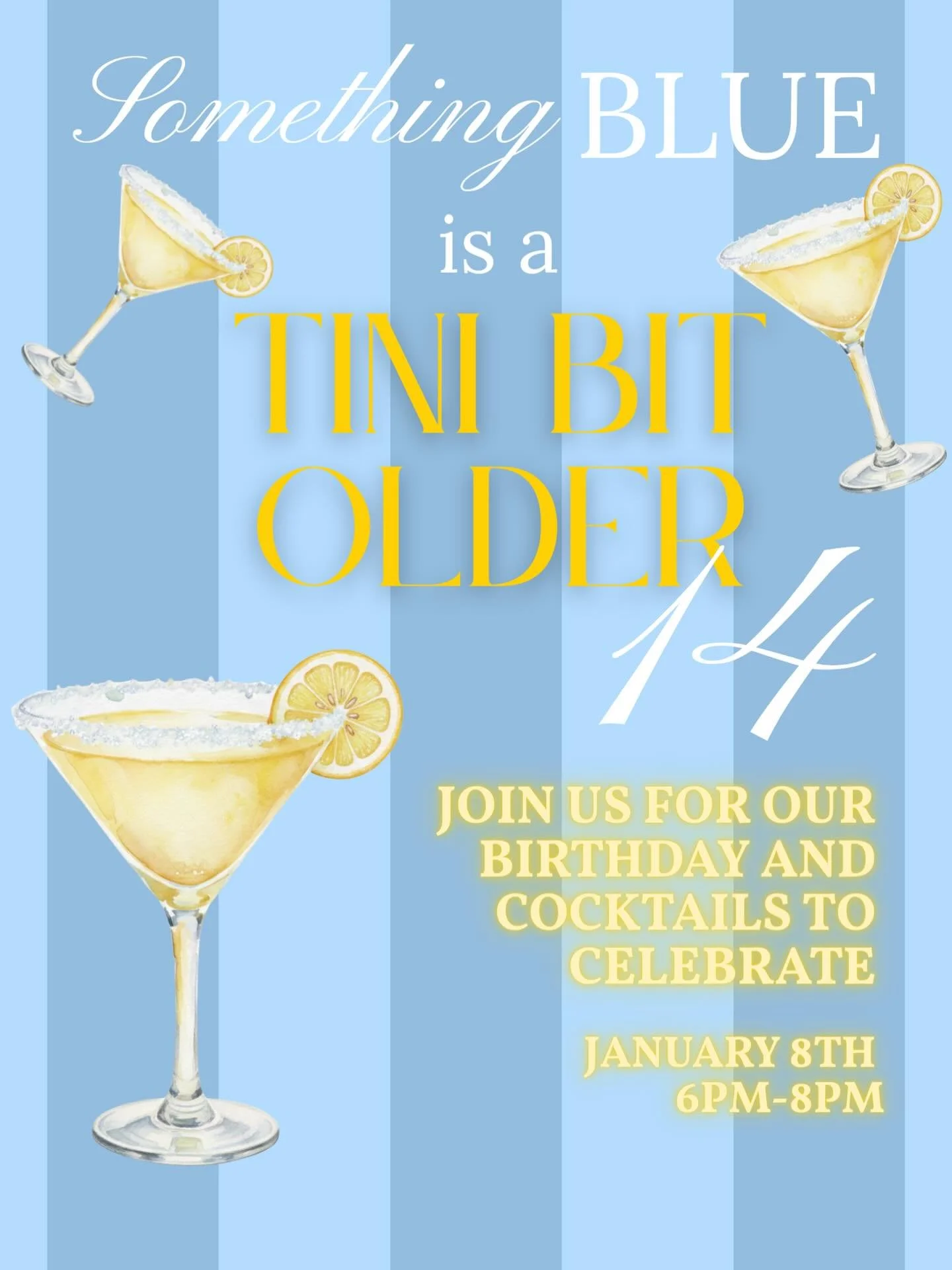 Something BLUE is turning 14 💙🍸
A tini bit older, a whole lot more fabulous.
Join us January 8th | 6&ndash;8 PM as we stay open late to celebrate!
✨ Special birthday discounts coming soon&hellip; this is just the beginning 👀