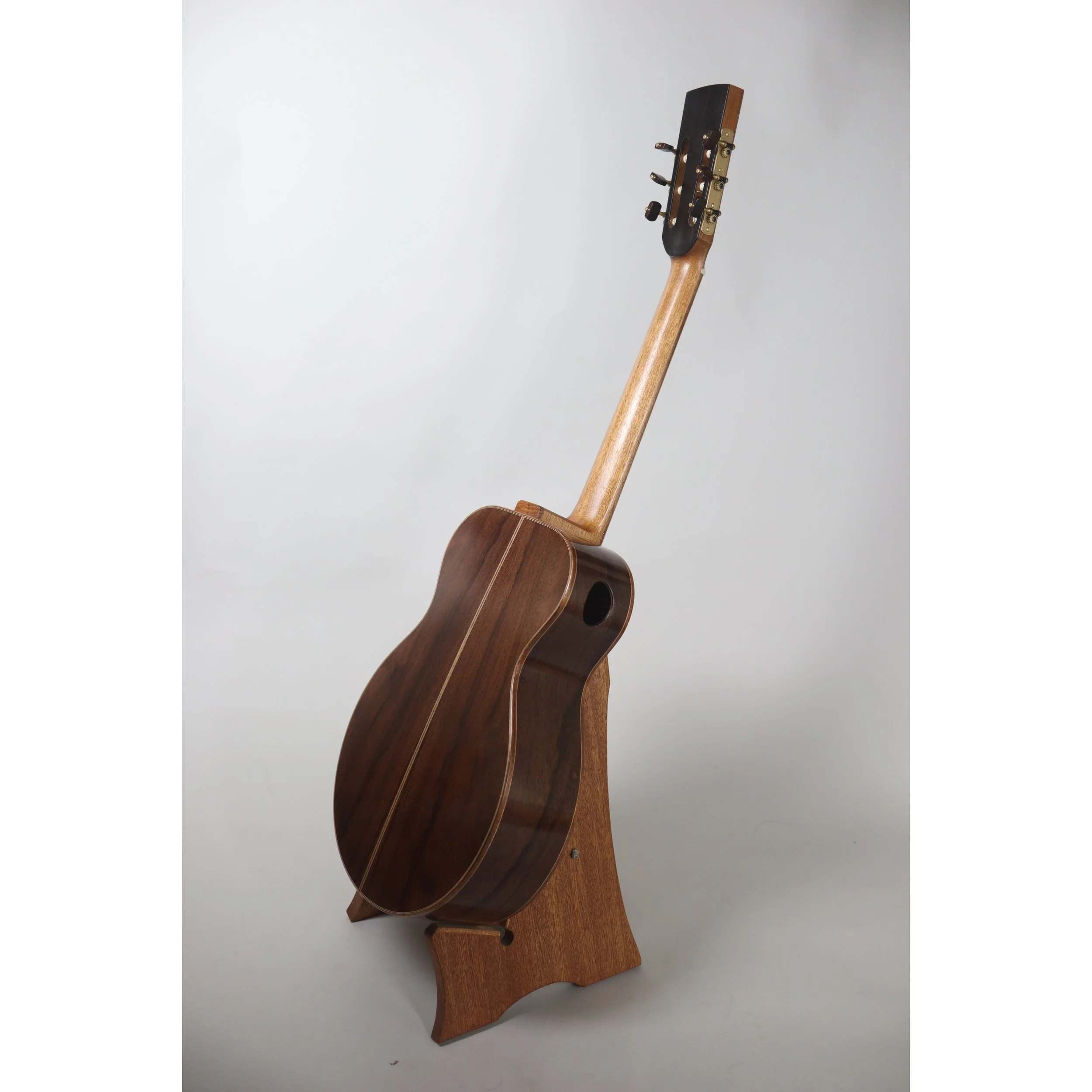 Geoffrey Yenson nylon-string parlor guitar: old-growth redwood, Honduras rosewood, and koa